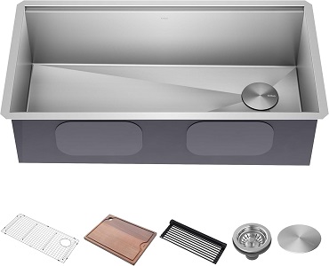KRAUS Kore 36-Inch 16 Gauge Single Bowl Stainless Steel Kitchen Sink
