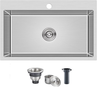 MENATT 28 Inch 16 Gauge Drop-in Kitchen Sink With Drain Kit