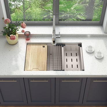 Sinber Undermount Single Bowl Workstation Kitchen Sink